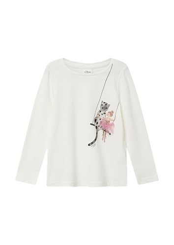 Jersey-Longsleeve in A-Shape mit Print und Applikation weiß 140 von s.Oliver