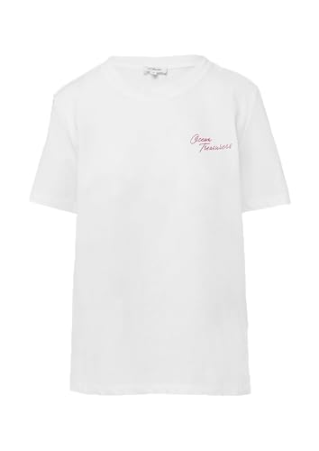 Jersey-T-Shirt mit Frontprint und Schmuckperlen weiß 38 von s.Oliver