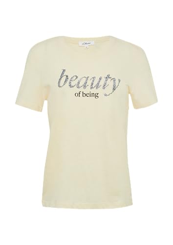 Jersey-T-Shirt mit Schriftprint und Pailletten helles Zitrone 40 Jersey-T-Shirt mit Schriftprint und Pailletten helles Zitrone 40 von s.Oliver