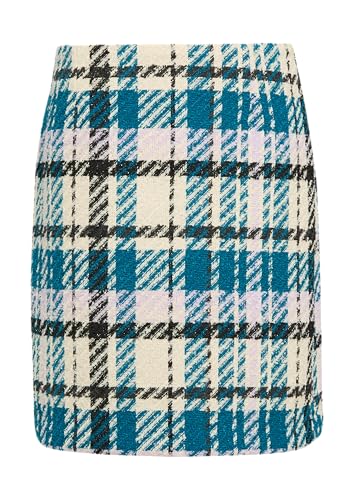 Karierter Rock in Bouclé-Optik azurblau 34 von s.Oliver