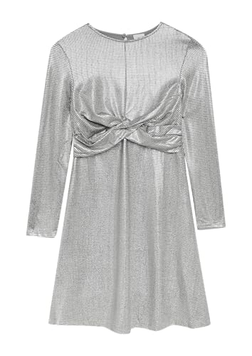 Kleid mit Wickel-Detail in Metallic-Optik Silber 140 von s.Oliver