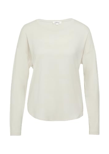 Longsleeve mit überschnittenen Schultern und abgerundetem Saum beige 40 von s.Oliver