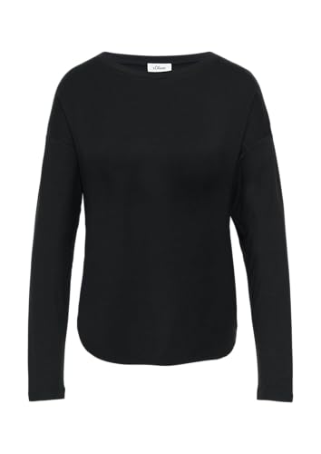 Longsleeve mit überschnittenen Schultern und abgerundetem Saum schwarz 34 von s.Oliver
