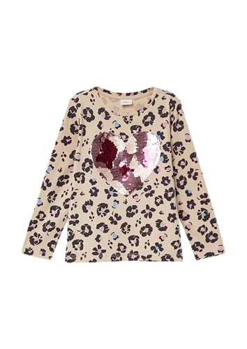 Loose-Fit-Longsleeve mit All-Over-Print und Wendepailletten helles beige 140 von s.Oliver