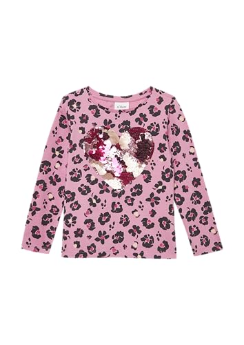 Loose-Fit-Longsleeve mit All-Over-Print und Wendepailletten rosa 140 von s.Oliver