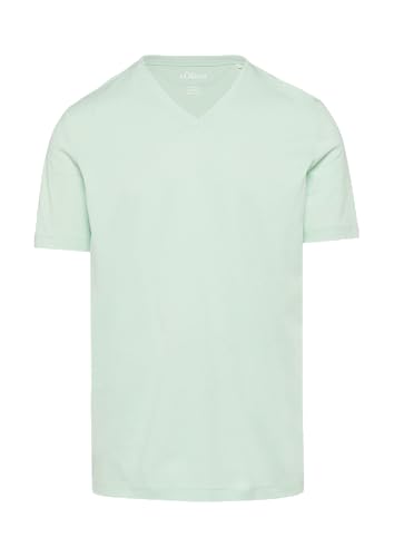 Luftiges T-Shirt mit V-Ausschnitt und Flammgarnstruktur Minze XXL von s.Oliver