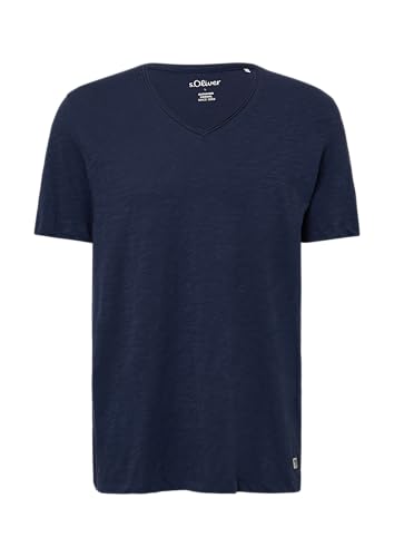 Luftiges T-Shirt mit V-Ausschnitt und Flammgarnstruktur tiefblau M Luftiges T-Shirt mit V-Ausschnitt und Flammgarnstruktur tiefblau M von s.Oliver