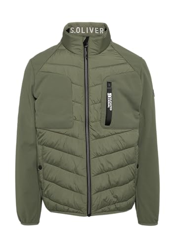 Materialmix-Jacke mit sportiven Kontrastdetails olivgrün M von s.Oliver