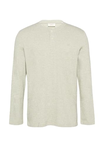 Meliertes Longsleeve mit Henley-Ausschnitt helles beige 3XL von s.Oliver