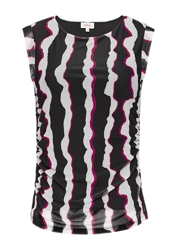 Mesh-Top mit seitlichen Raffungen schwarz 46 von s.Oliver