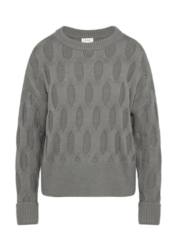 Oversized Pullover mit Strickmuster Graphit 32 von s.Oliver