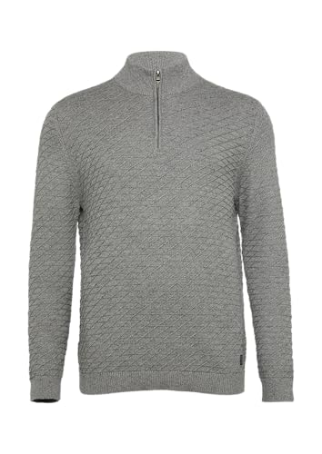 Strukturierter Pullover mit Half-Zip Graphit 3XL von s.Oliver