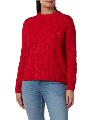 s.Oliver Damen 2138019 Pullover mit Strickmuster, Rot,40 von s.Oliver