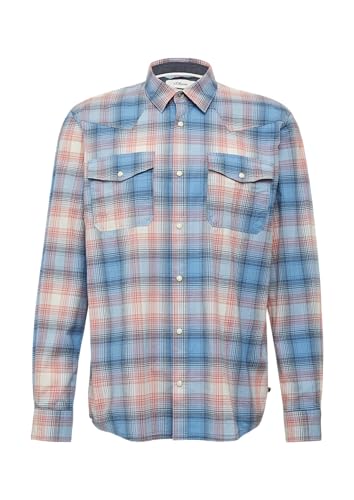 Regular Fit: Kariertes Hemd im Western-Style Royalblau M von s.Oliver