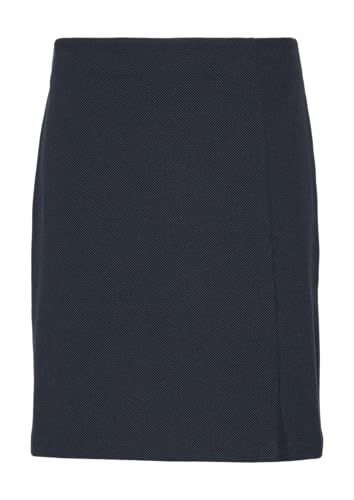 Rock aus Strukturjersey mit Schlitz Navy 40 von s.Oliver