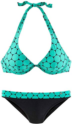 S.OLIVER BEACH Damen Bügel Bikini (Schwarz-grün, 36D) von s.Oliver