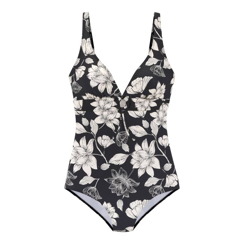 S.OLIVER Badeanzug Damen schwarz-cream Gr.42 Cup C von s.Oliver