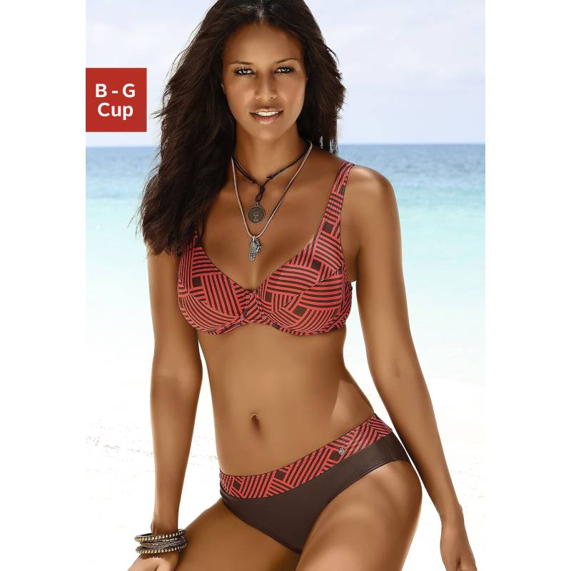 S.OLIVER Bügel-Bikini Damen rot-braun Gr.42 Cup G von s.Oliver