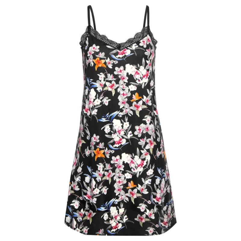 S.OLIVER Damen Negligé schwarz-geblümt Gr.36/38 von s.Oliver