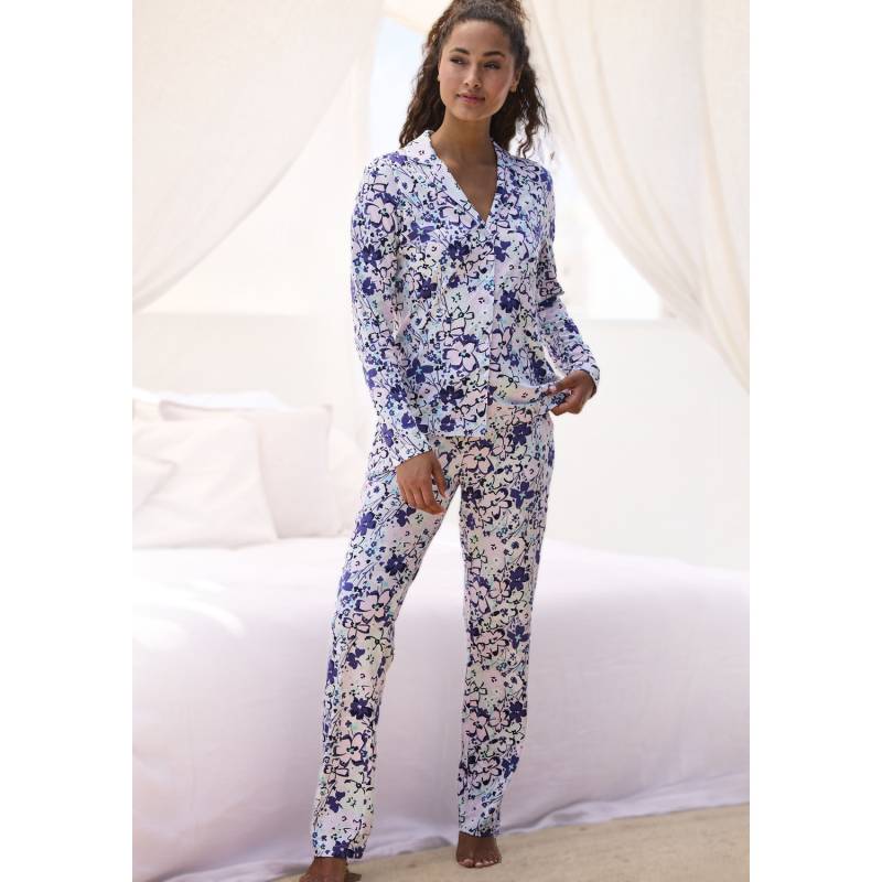 S.OLIVER Damen Pyjama blau-rosa-mint-geblümt Gr.36/38 von s.Oliver