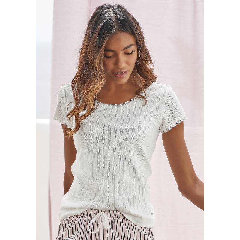 S.OLIVER Damen Pyjamaoberteil ecru Gr.44/46 von s.Oliver
