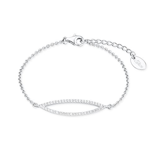 s.Oliver Damen-Armband verstellbar 925 Silber rhodiniert Zirkonia weiß 20 cm - 2018627 von s.Oliver