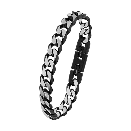 s.Oliver Armband Edelstahl Herren Armschmuck, 20+1,5 cm, Schwarz, Kommt in Schmuck Geschenk Box, 9954490 von s.Oliver