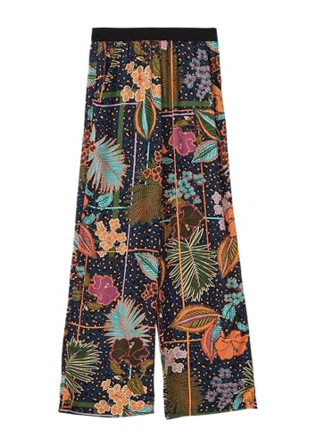 Satinierte Hose im Loose Fit mit Elastikbund und All-Over-Print Navy 152 von s.Oliver