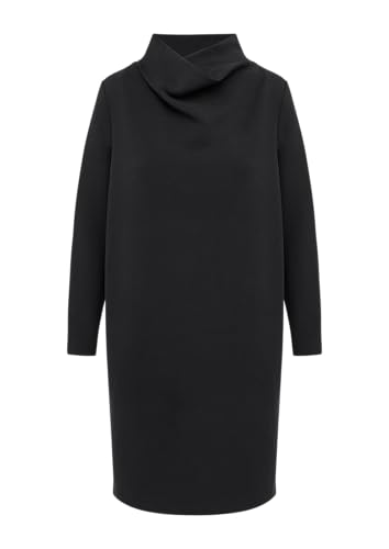 Scuba-Kleid mit Wasserfallkragen und seitlichen Eingrifftaschen schwarz 38 von s.Oliver
