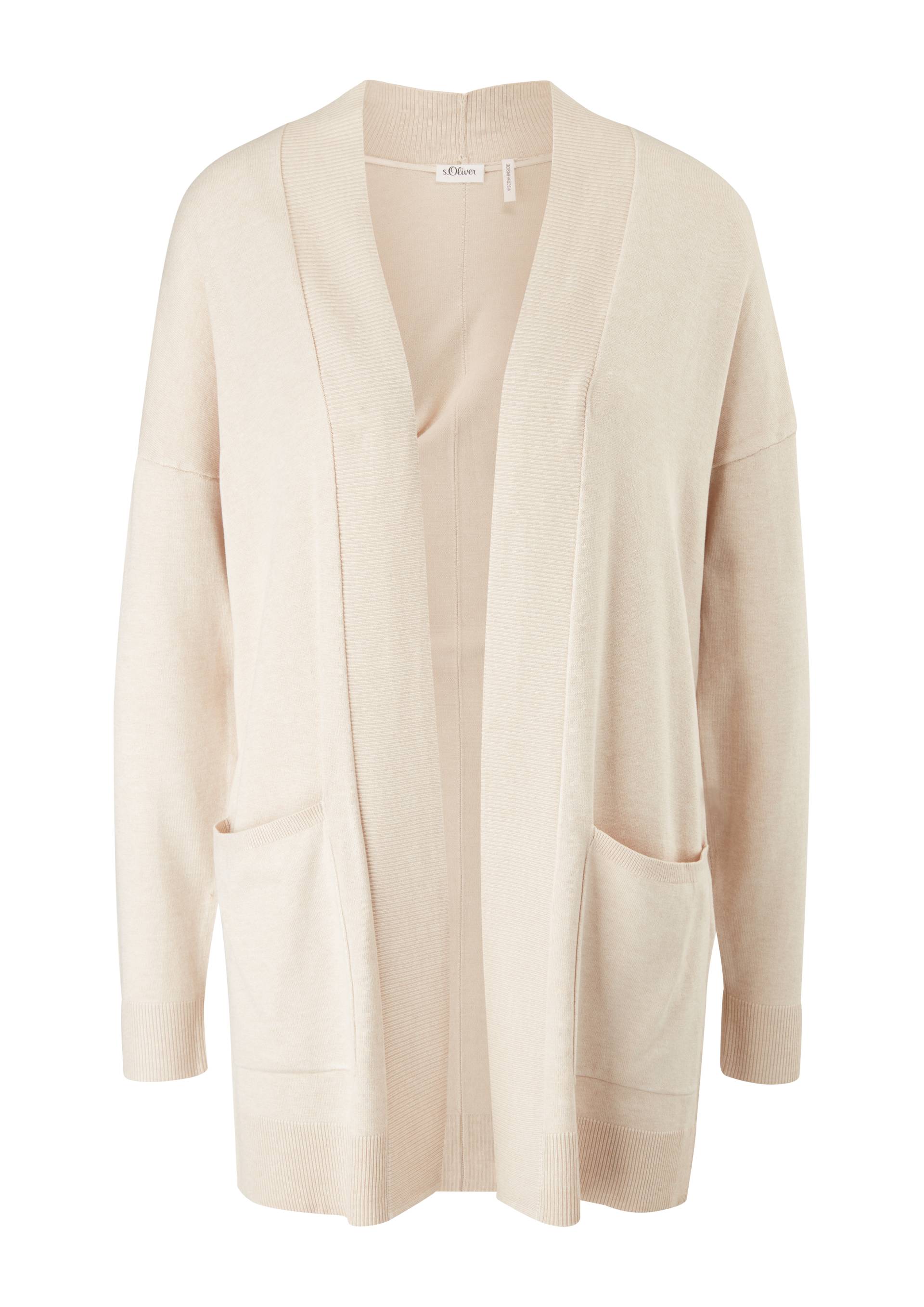 s.Oliver - Cardigan aus Feinstrick, Damen, Beige von s.Oliver