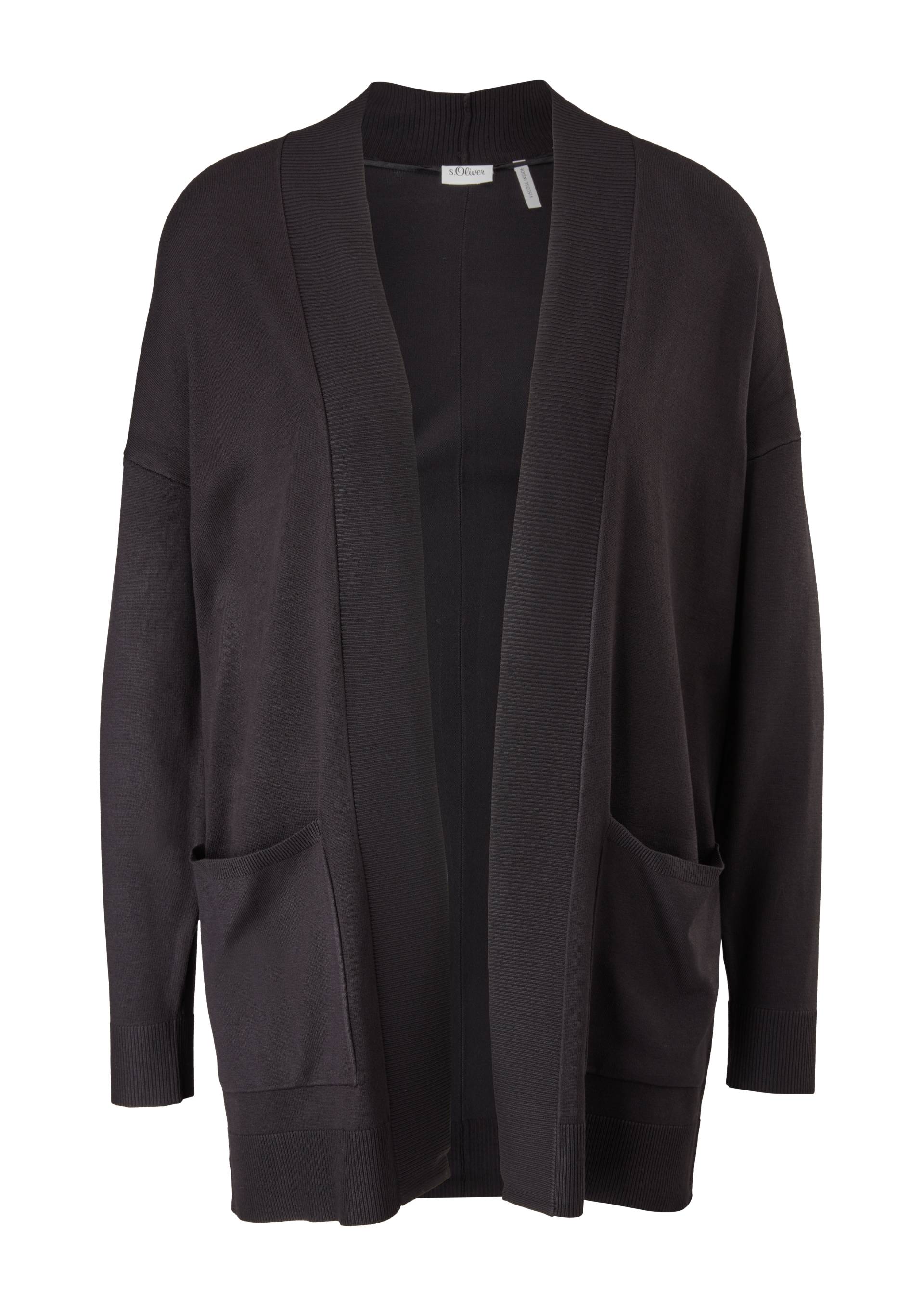 s.Oliver - Cardigan aus Feinstrick, Damen, schwarz von s.Oliver