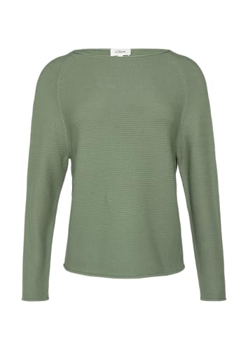 Strickpullover mit U-Boot-Ausschnitt und Rollsaum Dunkles salbeigrün 40 von s.Oliver