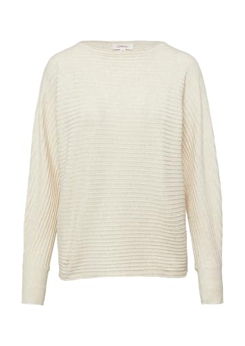 Strukturierter Strickpullover mit Fledermausärmeln beige 48 von s.Oliver