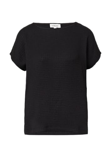 Strukturiertes T-Shirt im Relaxed Fit schwarz 48 von s.Oliver