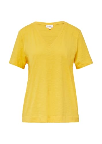 T-Shirt aus Flammgarn mit V-Ausschnitt Zitrone 44 von s.Oliver