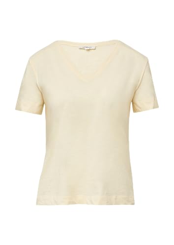 T-Shirt aus Flammgarn mit V-Ausschnitt helles Zitrone 42 von s.Oliver
