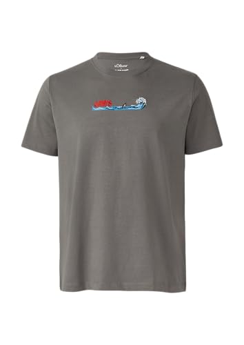 T-Shirt aus Heavy Jersey mit Jaws© UCS LLC Artwork grau meliert 5XL von s.Oliver