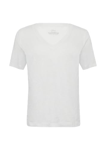 Leichtes T-Shirt aus Leinen mit V-Ausschnitt weiß 40 von s.Oliver