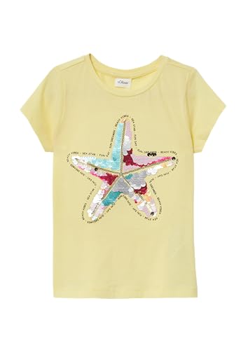 T-Shirt im A-Shape mit Wendepailletten helles Zitrone 92/98 von s.Oliver