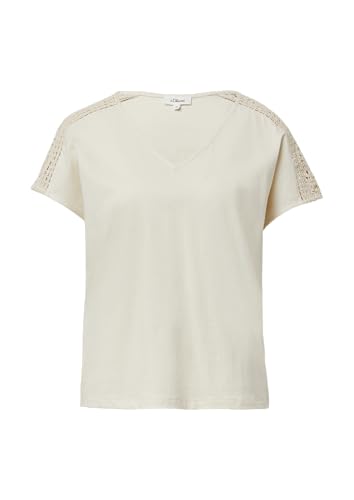 T-Shirt im Relaxed Fit mit Häkelspitze beige 36 von s.Oliver