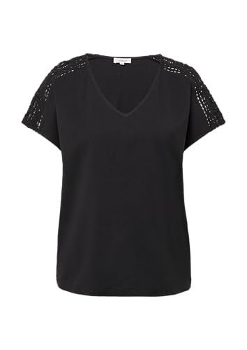T-Shirt im Relaxed Fit mit Häkelspitze schwarz 40 von s.Oliver
