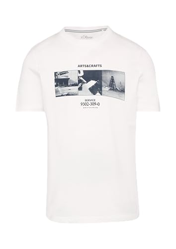 T-Shirt mit Crew Neck und Frontprint weiß XXL von s.Oliver