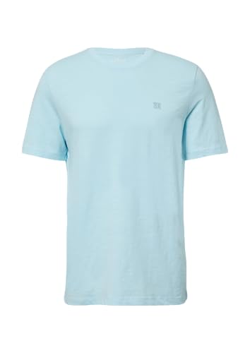 T-Shirt mit Flammgarnstruktur und Logo-Print ozeangrün XXL von s.Oliver