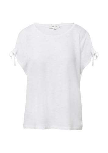 T-Shirt mit Flammgarnstruktur und Raffung weiß 46 von s.Oliver