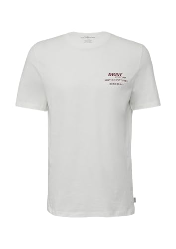 T-Shirt mit Flammgarnstruktur und Rückenprint weiß L von s.Oliver