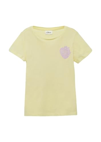 T-Shirt mit Glitzerprint helles Zitrone 140 von s.Oliver