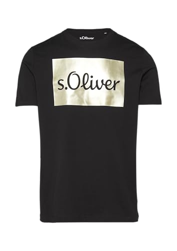 T-Shirt mit Gold- oder Silber-Print schwarz XXL von s.Oliver