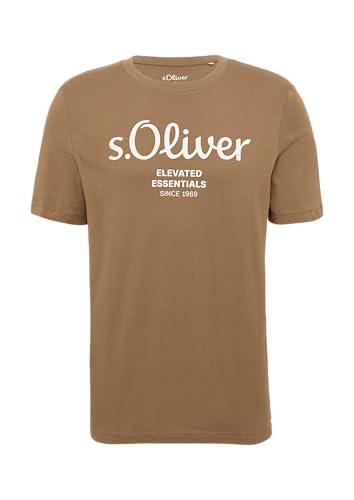 T-Shirt mit Logo-Print Sandstein L von s.Oliver