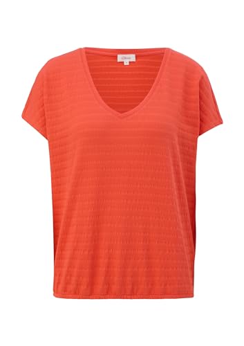 s.Oliver Damen 2148487 T-Shirt mit Musterstruktur, orange, 38 von s.Oliver