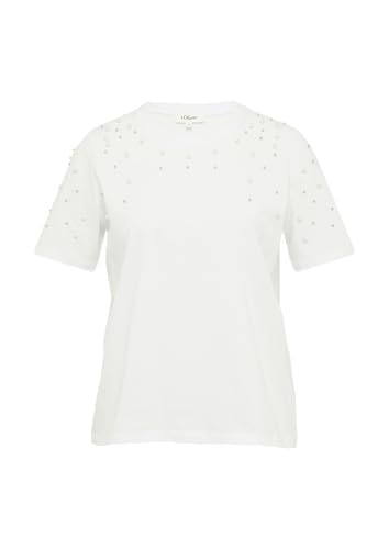T-Shirt mit Schmuckperlen im Relaxed Fit weiß 38 von s.Oliver